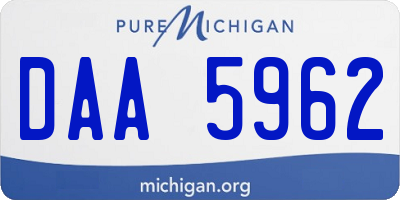 MI license plate DAA5962