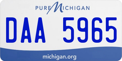 MI license plate DAA5965