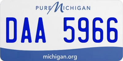 MI license plate DAA5966