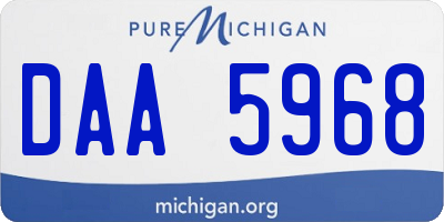 MI license plate DAA5968