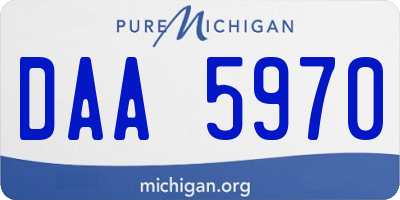 MI license plate DAA5970