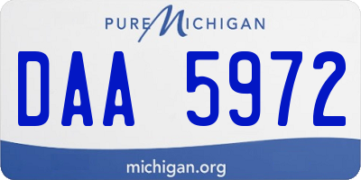 MI license plate DAA5972
