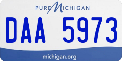 MI license plate DAA5973