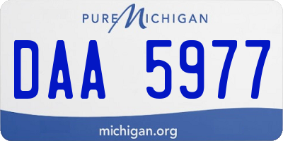 MI license plate DAA5977