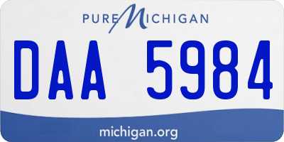 MI license plate DAA5984