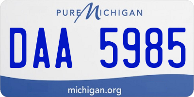 MI license plate DAA5985