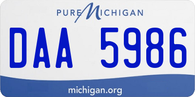 MI license plate DAA5986