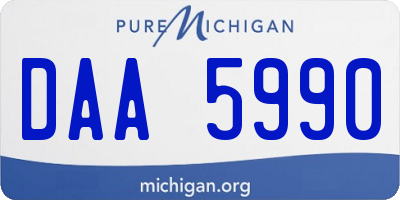 MI license plate DAA5990