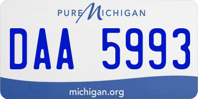 MI license plate DAA5993