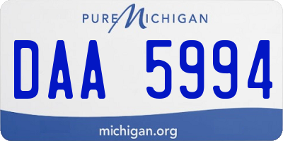 MI license plate DAA5994