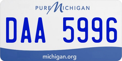 MI license plate DAA5996