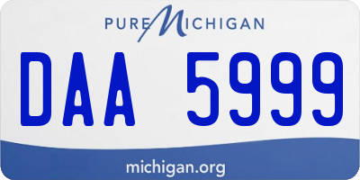 MI license plate DAA5999