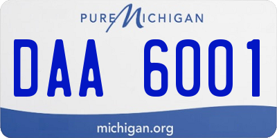 MI license plate DAA6001