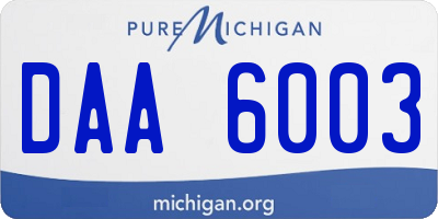 MI license plate DAA6003