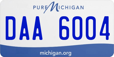 MI license plate DAA6004