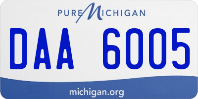 MI license plate DAA6005