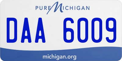 MI license plate DAA6009