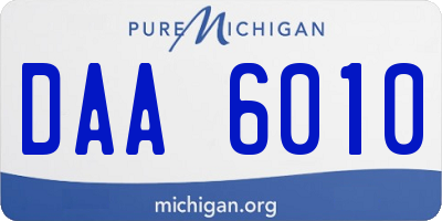 MI license plate DAA6010