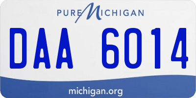 MI license plate DAA6014