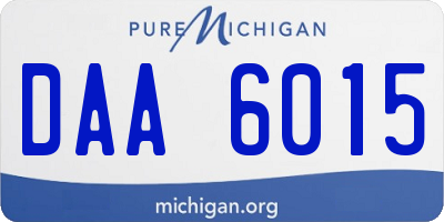 MI license plate DAA6015