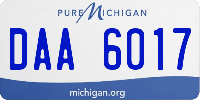 MI license plate DAA6017