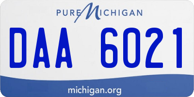 MI license plate DAA6021