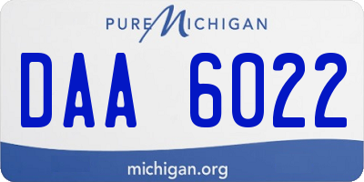 MI license plate DAA6022