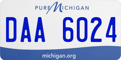 MI license plate DAA6024