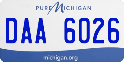 MI license plate DAA6026