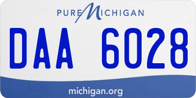 MI license plate DAA6028