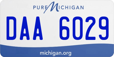 MI license plate DAA6029