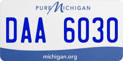 MI license plate DAA6030