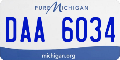 MI license plate DAA6034