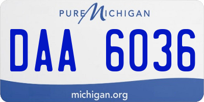 MI license plate DAA6036