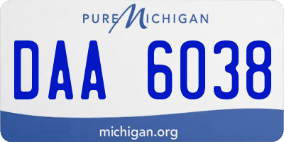 MI license plate DAA6038