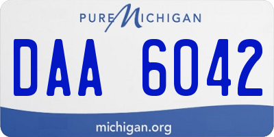 MI license plate DAA6042