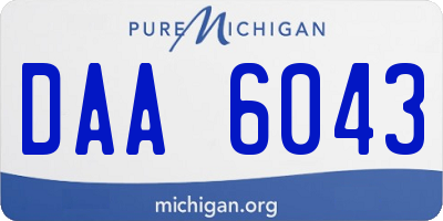 MI license plate DAA6043