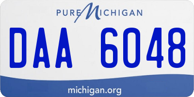 MI license plate DAA6048