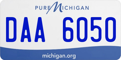 MI license plate DAA6050