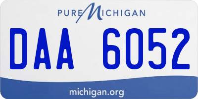 MI license plate DAA6052