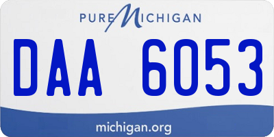 MI license plate DAA6053