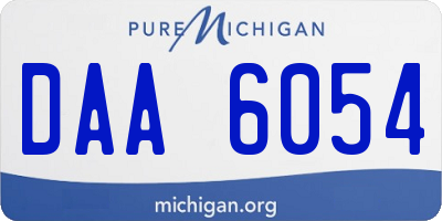 MI license plate DAA6054