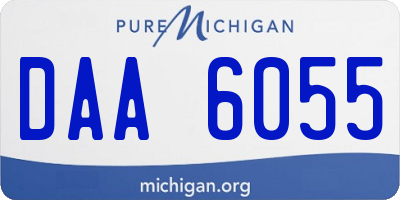 MI license plate DAA6055