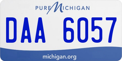 MI license plate DAA6057