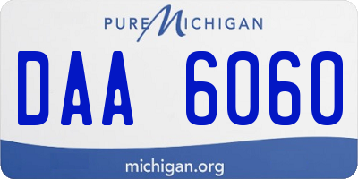 MI license plate DAA6060