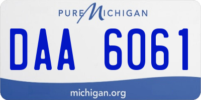 MI license plate DAA6061