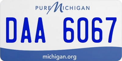 MI license plate DAA6067