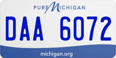 MI license plate DAA6072