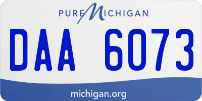 MI license plate DAA6073