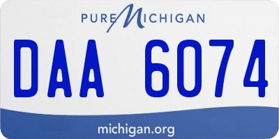 MI license plate DAA6074